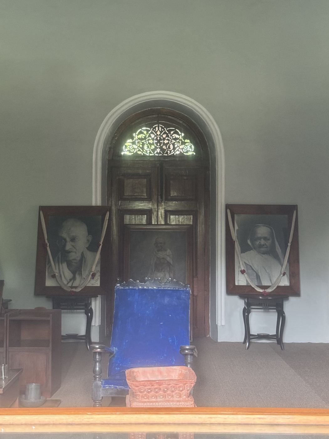 Interior memorial display at Aga Khan Palace